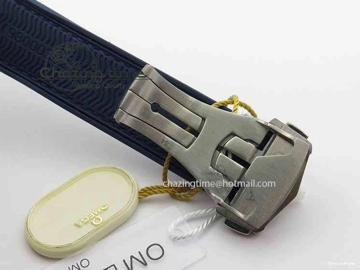 0129 EyeCatching Planet Ocean Master Chronometer SS OM 1:1 Best Edition Blue Dial On Leather Strap A 8176